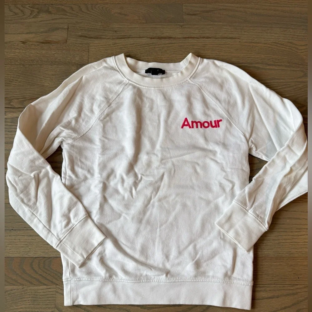 J. Crew XS White Amour Sweatshirt